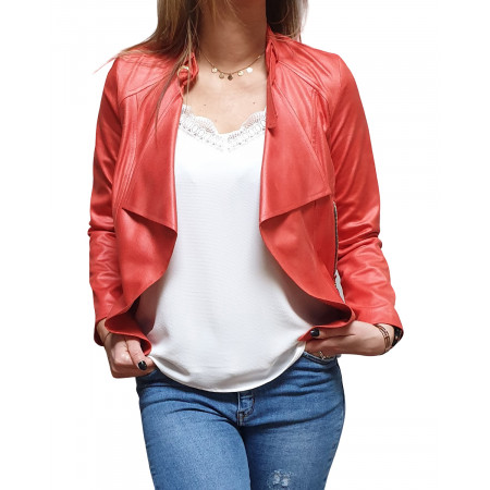 Veste corail suédine fluide