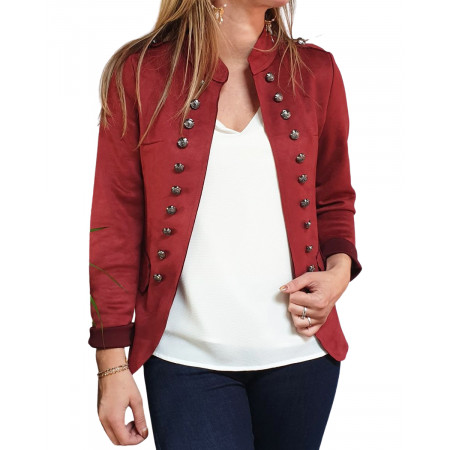 Veste officier rouge bordeaux