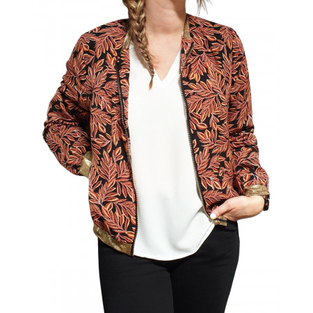Bombers noire doré feuillages rouille