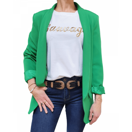Veste blazer unie verte