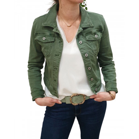Veste en jeans kaki