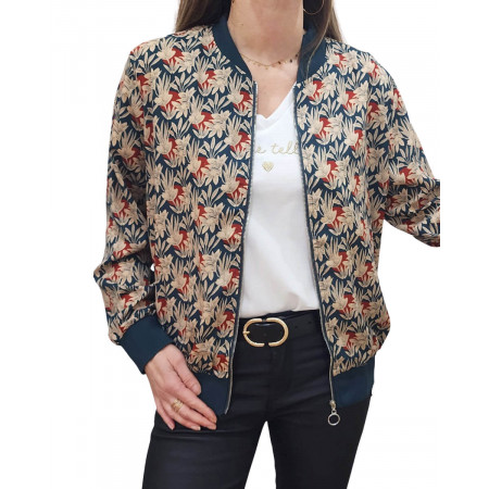 Bombers femme vert et beige Eugénie