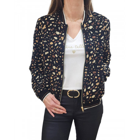Bombers femme noir et marron Lucile