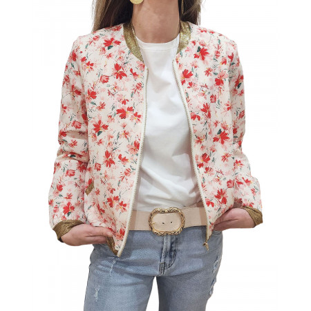 Bombers femme fleuri rose Anita
