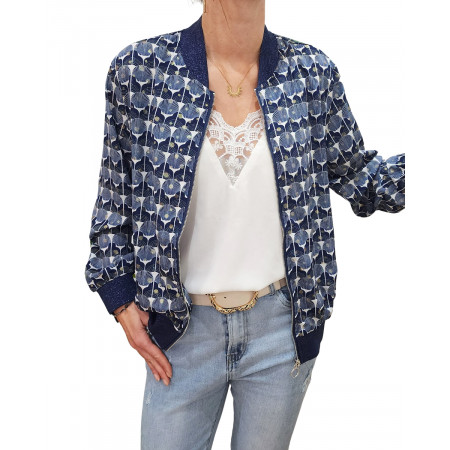 Bombers femme marine et blanc Melodie