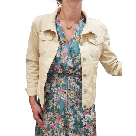 Veste femme en jean beige