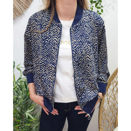 Bombers femme marine et taupe Caroline