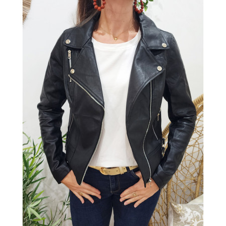 Perfecto femme noir fin