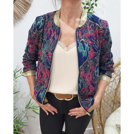 Bombers femme fuchsia vert doré Palmira