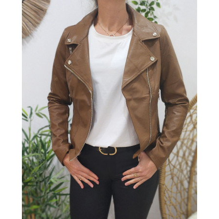 Perfecto femme camel fin