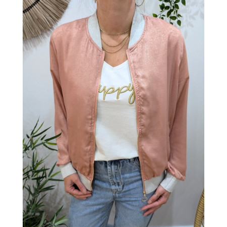 Bombers femme rose irisé