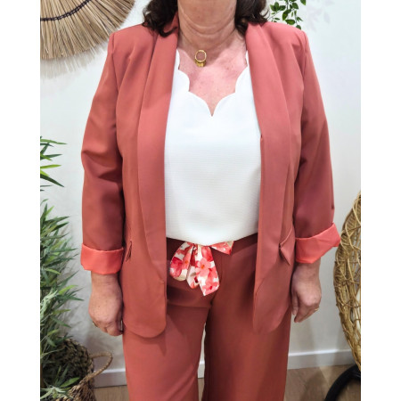 Blazer femme uni terracotta Kiva