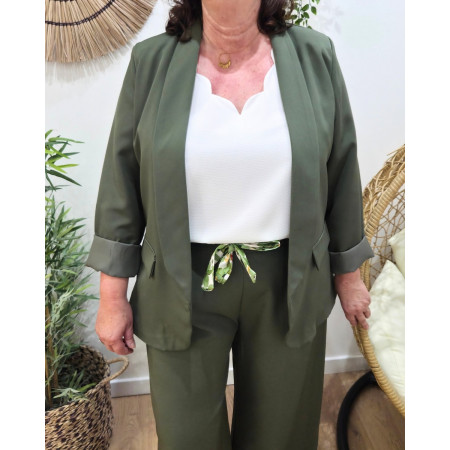 Blazer femme uni kaki Kiva