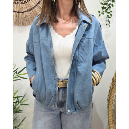 Veste femme bombers en jean Iria