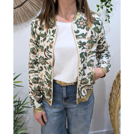 Bombers femme beige et kaki Contessa