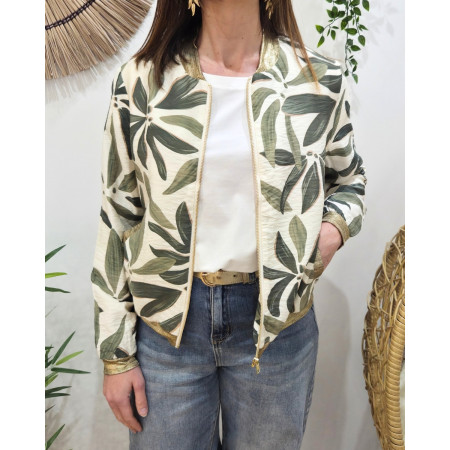 Bombers femme écru et vert Ottavia
