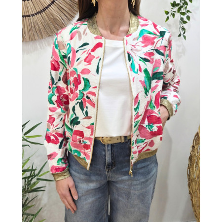 Bombers femme rose et vert Vittoria