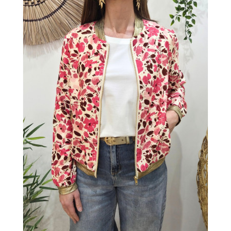 Bombers femme écru et rose Elettra