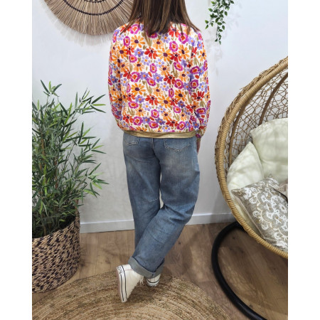 Bombers femme rose orange et violet Isotta