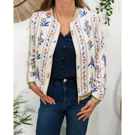 Bombers femme corail et bleu Gaudia
