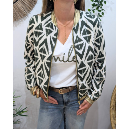 Bombers femme kaki et beige Morena
