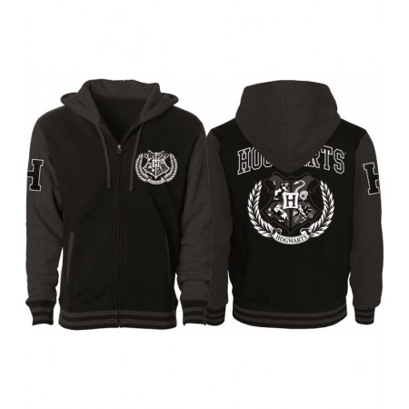 Veste Teddy Harry Potter noire et grise Blason Poudlard