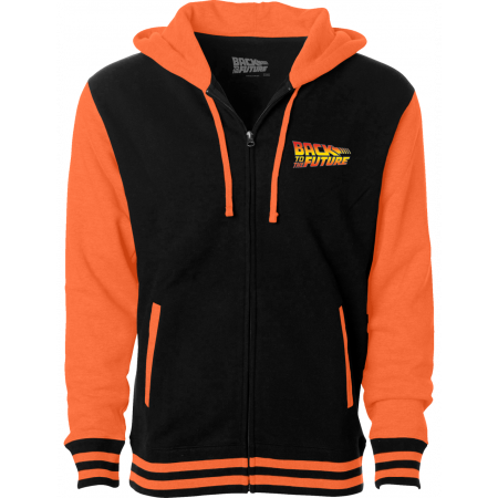 Veste Teddy Retour vers le futur Delorean orange et noire